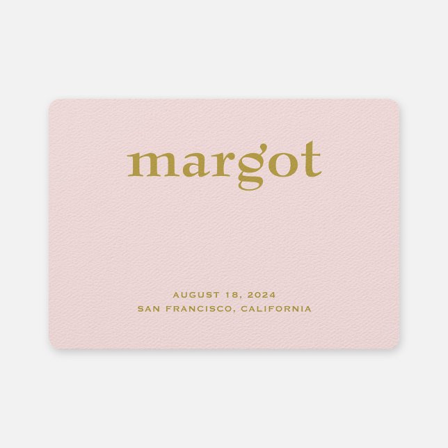 Minimalistisch Pastel Pink Girl Birth Ankündigung (Von Creator hochgeladen)