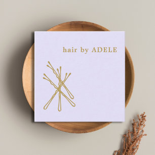 Minimalistisch Pastell Lila Gold Bobby Buttons Haa Quadratische Visitenkarte