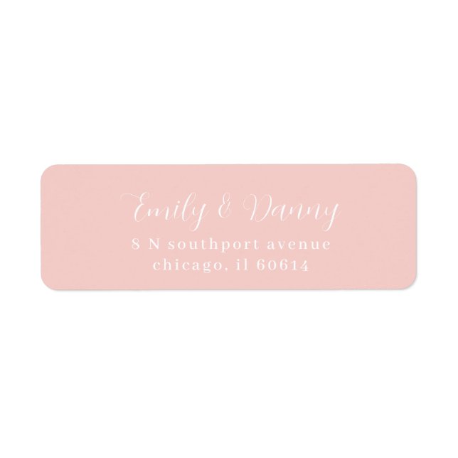 Minimalistisch Peach Pink Elegante Hochzeitadresse (Vorne)