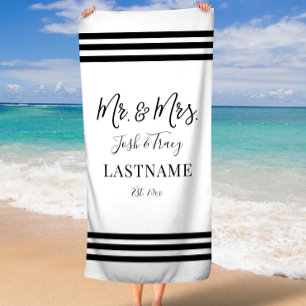 Minimalistisch Personalisierte Herren und Frau Strandtuch