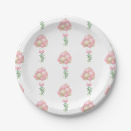 Minimalistisch Pink Balloons Girl Baby Dusche Pappteller