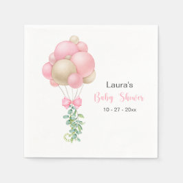 Minimalistisch Pink Balloons Girl Baby Dusche Serviette