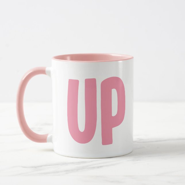 Minimalistisch Pink C UP Tasse - Es ist buchstäbli (Links)