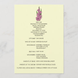 Minimalistisch-Pink-Gladiolus-Hochzeitsprogramm Programm