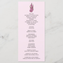 Minimalistisch-Pink-Gladiolus-Hochzeitsprogramm Programm