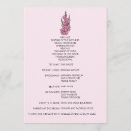 Minimalistisch-Pink-Gladiolus-Hochzeitsprogramm Programm