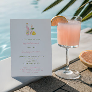 Minimalistisch Pink Lemonade Bridal Brunch Einladung
