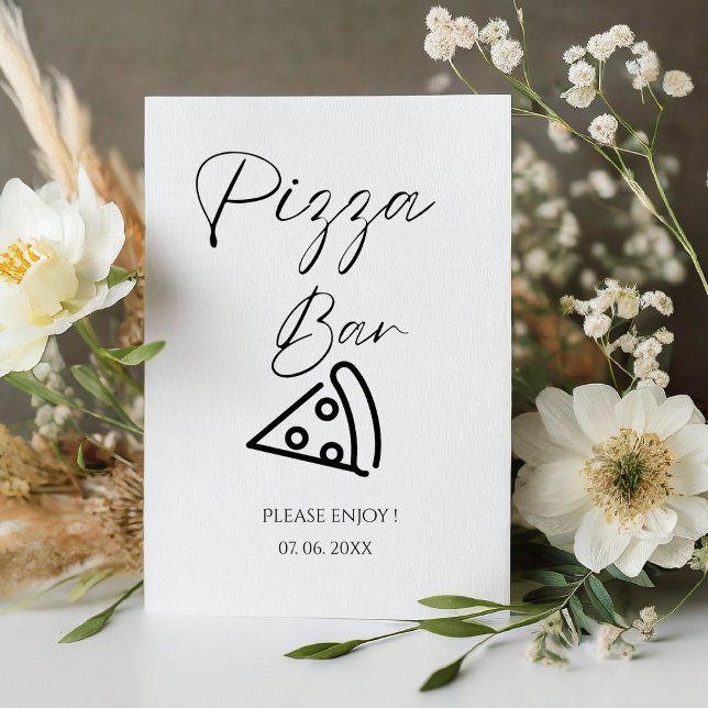 Minimalistisch Pizza Bar Signieren Pizza Probe Din Sockelschild (Von Creator hochgeladen)