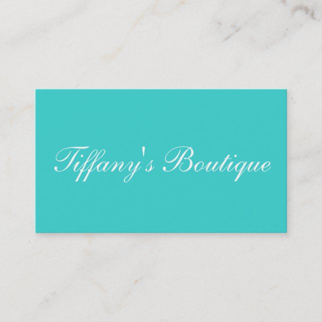 Minimalistisch Preppy-Chic Aqua Blau Türkis aquama Visitenkarte (Vorderseite)