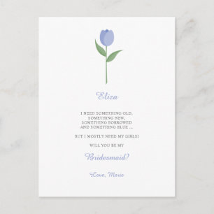 Minimalistisch PurpleTulip für Vorschlag für Bride Postkarte