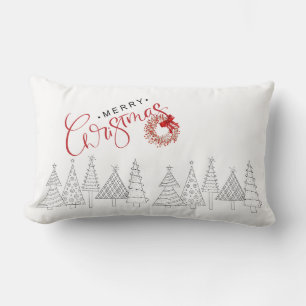 Minimalistisch Red Berries Frohe Weihnachtsfamilie Lendenkissen