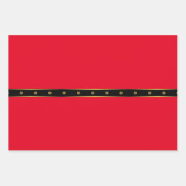 Minimalistisch Red Black & Gold Geometric Geschenkpapier Set