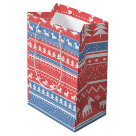 Minimalistisch Red & Blue Christmas - Einzigartige Mittlere Geschenktüte