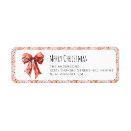Minimalistisch Red Bow Floral Christmas