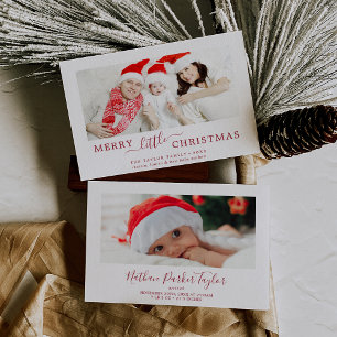 Minimalistisch Red Merry Little Christmas Baby Bir Feiertagskarte