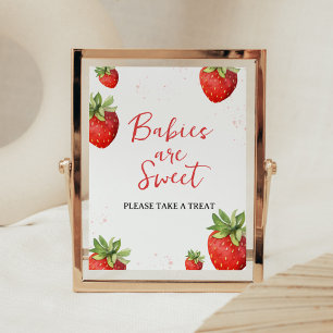 Minimalistisch Red Strawberry Babies sind süß Poster