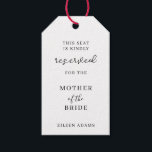 Minimalistisch reservierter Hochzeitsstuhl Geschenkanhänger<br><div class="desc">Minimalistisch reservierte Tags für Hochzeitssitze</div>