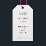 Minimalistisch reservierter Hochzeitsstuhl Geschenkanhänger<br><div class="desc">Minimalistisch reservierte Tags für Hochzeitssitze</div>