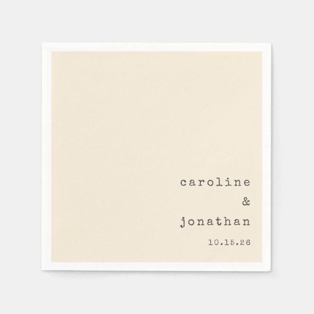Minimalistisch Retro Cream Schreibmaschine Custom  Serviette (Vorderseite)