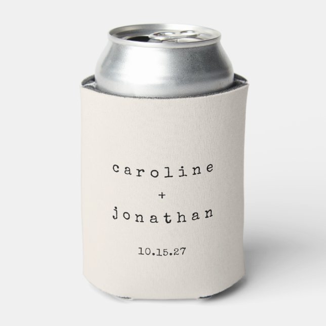 Minimalistisch Retro Schreibmaschine Custom Weddin Dosenkühler (Kanne Vorderseite)