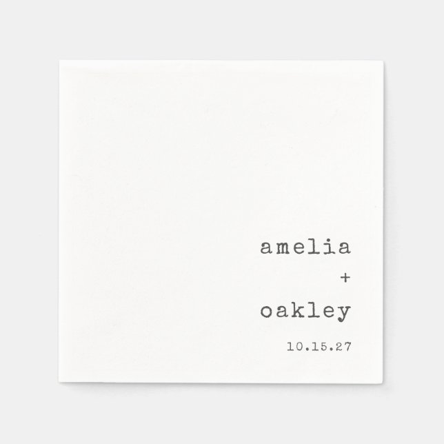 Minimalistisch Retro Schreibmaschine White Custom  Serviette (Vorderseite)