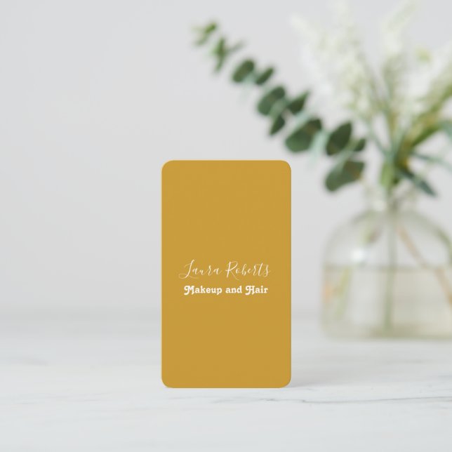 Minimalistisch Retro-Senf gelb Visitenkarte (Stehend Vorderseite)