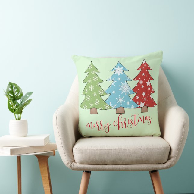 Minimalistisch Retro Weihnachtsbaum Kissen Kissen (Stuhl )