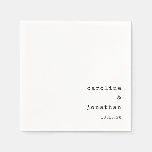 Minimalistisch Retro White Schreibwriter Custom We Serviette (Vorderseite)