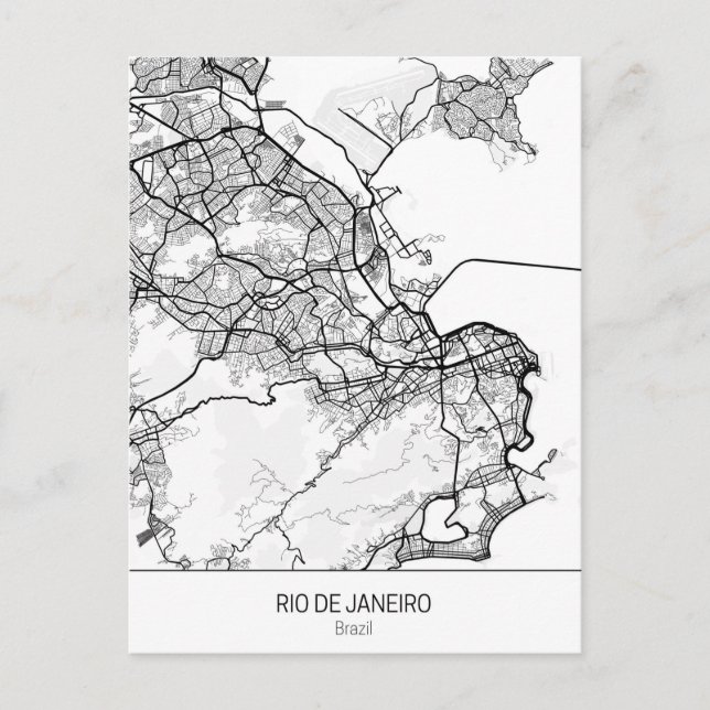 Minimalistisch Rio de Janeiro Brasilien Postkarte (Vorderseite)