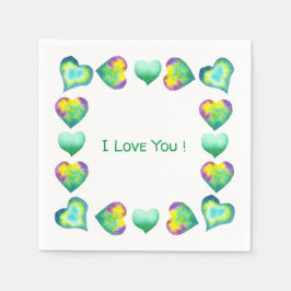 Minimalistisch Romantik I Liebe Sie Valentinstag Serviette