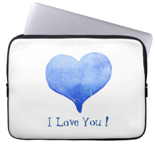 Minimalistisch Romantisches Blau I Liebe Herzlich  Laptopschutzhülle