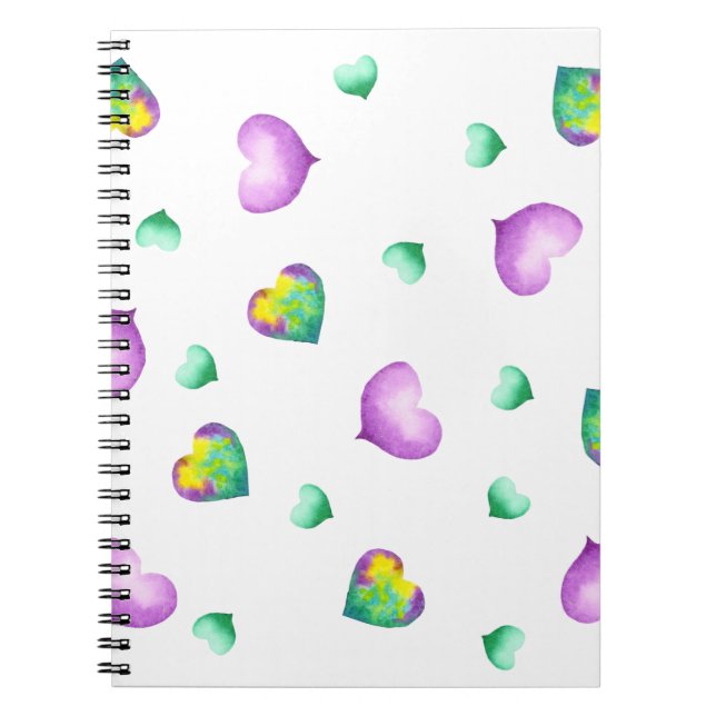Minimalistisch-Romantisches Wasserfarbenherz-Noteb Notizblock (Vorderseite)