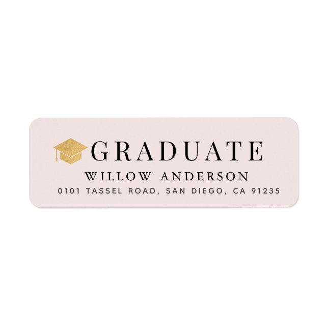 Minimalistisch rosa Anschrift für die Gold Graduat (Vorne)