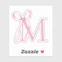 Minimalistisch rosa Bow Initialmonogramm