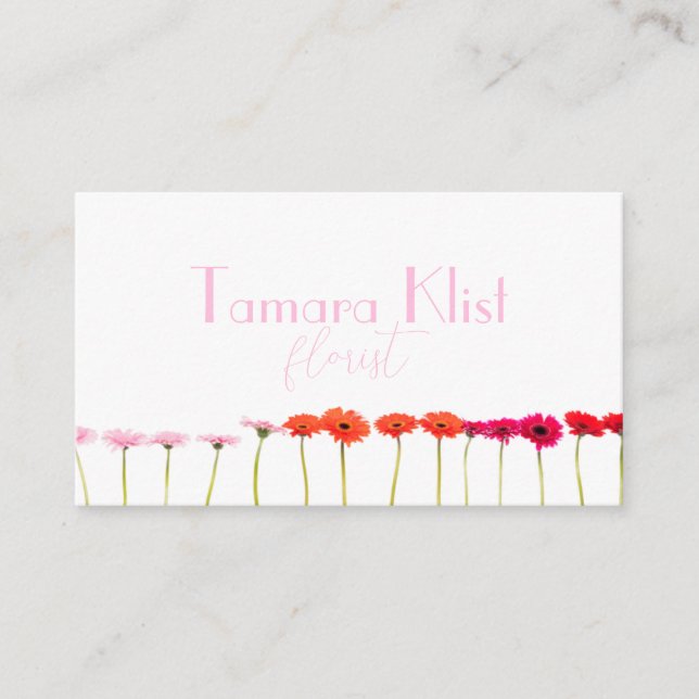 Minimalistisch-Rosa-Floristenkarte Visitenkarte (Vorderseite)