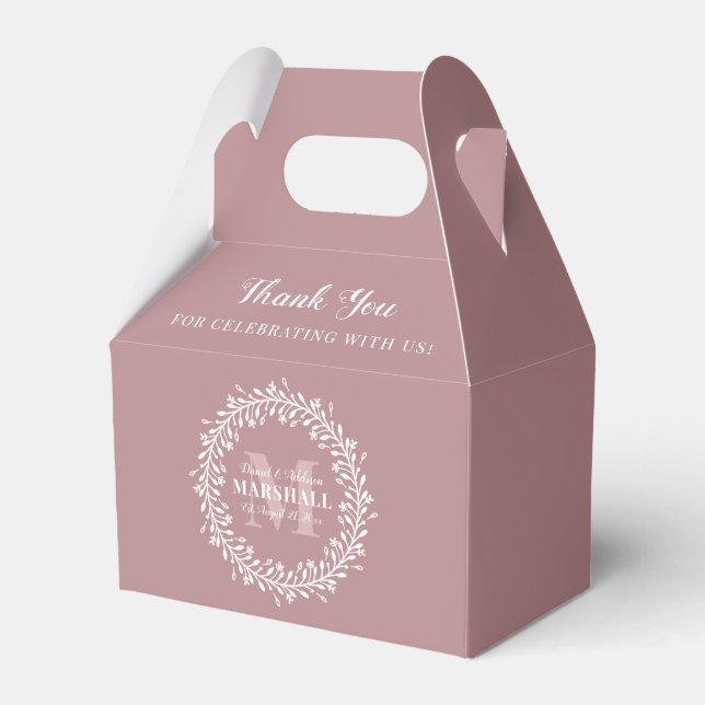 Minimalistisch rosa, frisch verheiratete Paarwrest Geschenkschachtel (Vorderseite)