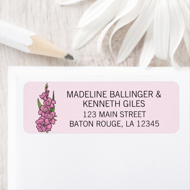 Minimalistisch-Rosa-Gladiolus-Hochzeitsplattform (Insitu)