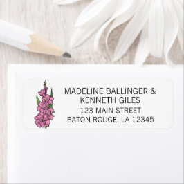 Minimalistisch-Rosa-Gladiolus-Hochzeitsplattform