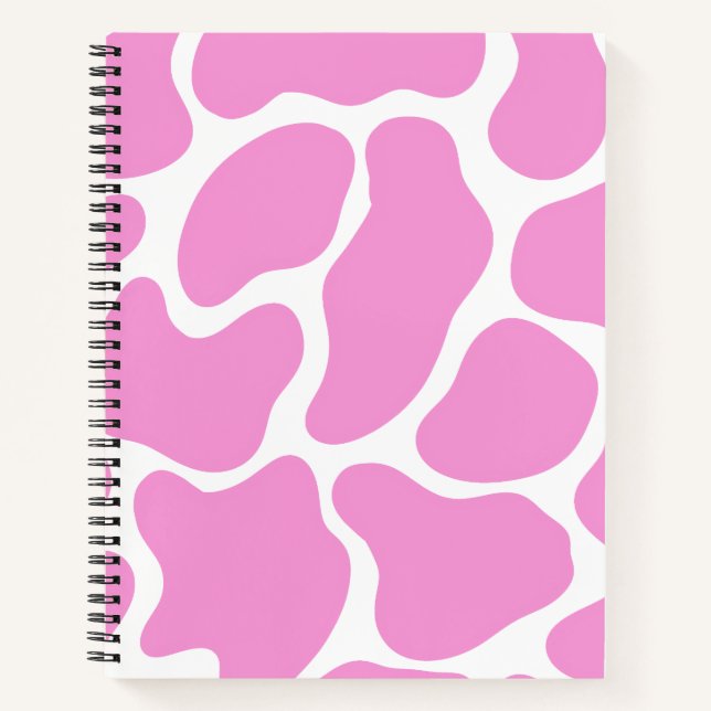 Minimalistisch rosa Kuh drucken Notizbuch (Vorderseite)