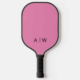 Minimalistisch rosa Modern Monogram Pickleball Schläger