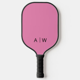 Minimalistisch rosa Modern Monogram Pickleball Schläger