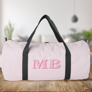 Minimalistisch rosa Modernes Anfangsmonogramm Duffle Bag