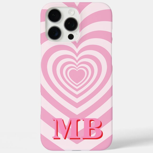 Minimalistisch rosa Modernes Anfangsmonogramm iPhone 16 Pro Max Hülle (Rückseite)