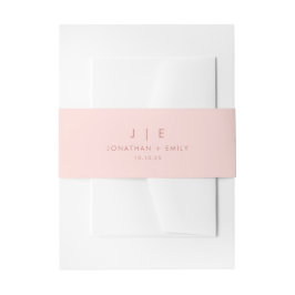 Minimalistisch-Rosa-Monogramm-Hochzeit Einladungsbanderole