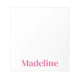 Minimalistisch rosa Name Personalisiert Notizblock