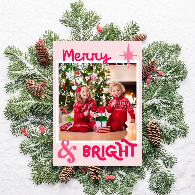 Minimalistisch rosa Niedliches Foto Weihnachten (Von Creator hochgeladen)