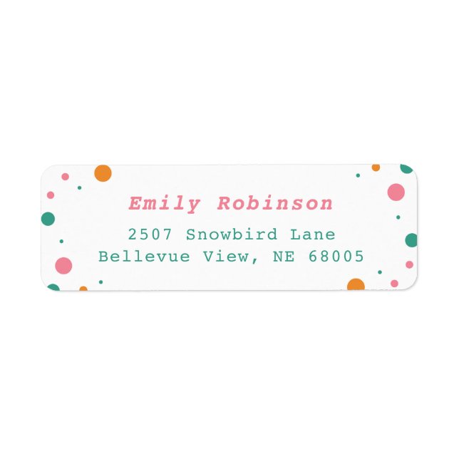 Minimalistisch rosa orange-grüne Farbpunkte Adress (Vorne)