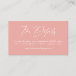 Minimalistisch-rosa-QR-Code-Hochzeitsszenario RSVP Begleitkarte