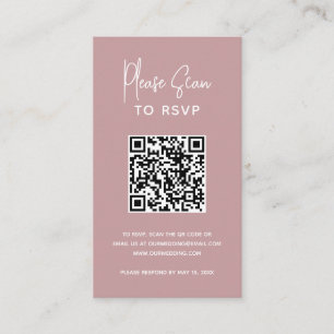 Minimalistisch rosa QR Code Moderne Hochzeit Begleitkarte