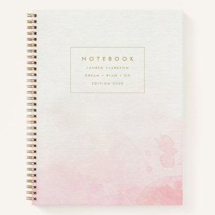 Minimalistisch-rosa-Watercolor-Notebook Notizbuch